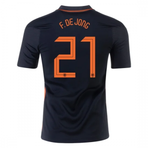 Jalkapallo pelipaidat Alankomaat Frenkie de Jong 21 Vieras UEFA Euro 2020 – Lyhythihainen