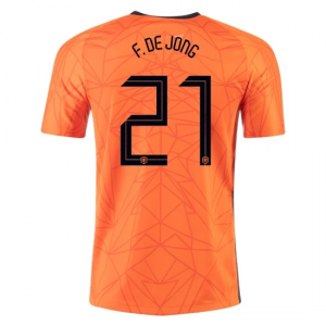 Jalkapallo pelipaidat Alankomaat Frenkie de Jong 21 Koti UEFA Euro 2020 – Lyhythihainen