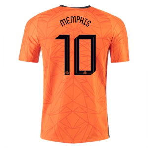 Jalkapallo pelipaidat Alankomaat Memphis Depay 10 Koti UEFA Euro 2020 – Lyhythihainen
