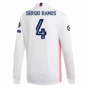 Jalkapallo pelipaidat Real Madrid Sergio Ramos 4 Koti 2020 21 – Pitkähihainen