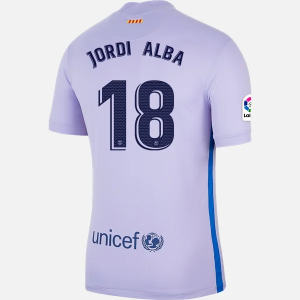 Jalkapallo Pelipaidat FC Barcelona Jordi Alba 18 Vieras  2021/22 – Lyhythihainen