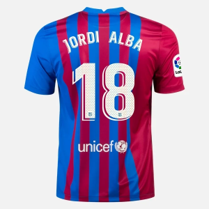 Jalkapallo Pelipaidat FC Barcelona Jordi Alba 18 Koti  2021/22 – Lyhythihainen