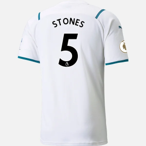 Jalkapallo Pelipaidat Manchester City John Stones 5 Vieras 2021/22 – Lyhythihainen