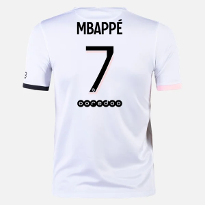 Jalkapallo Pelipaidat/Peliasut Paris Saint Germain PSG Kylian Mbappé 7 Vieras  2021 2022 – Lyhythihainen