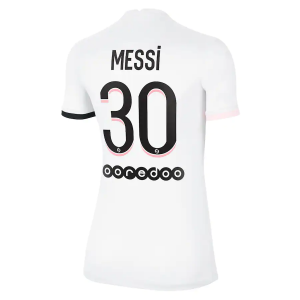 Jalkapallo Pelipaidat Paris Saint Germain PSG Lionel Messi 30 Naisten Vieras 2021/22 – Lyhythihainen