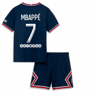 Jalkapallo Peliasut Paris Saint-Germain Kylian Mbappé 7 Lasten Koti 2021 2022 – Lyhythihainen