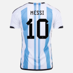 Jalkapallo Pelipaidat Argentiina Messi 10 Koti 2022-2023 (Kolme tähteä)